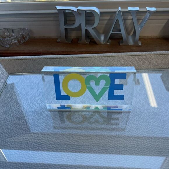 Colorful LOVE Acrylic Block - Picture 1 of 3